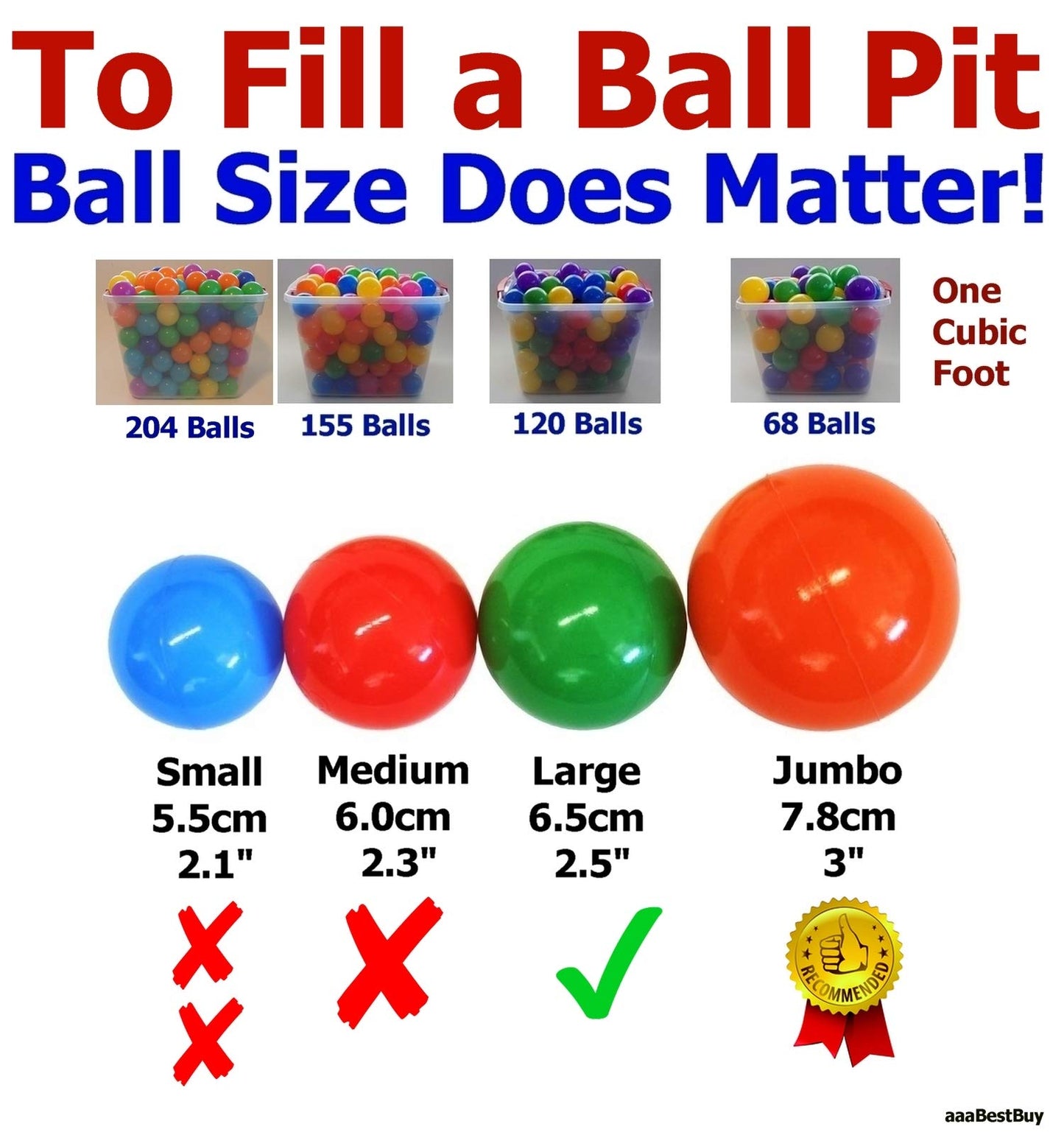 Pack of 400 Black (Pitch-Black) Jumbo 3" Heavy Duty Commercial Grade Ball Pit Balls for Business Use