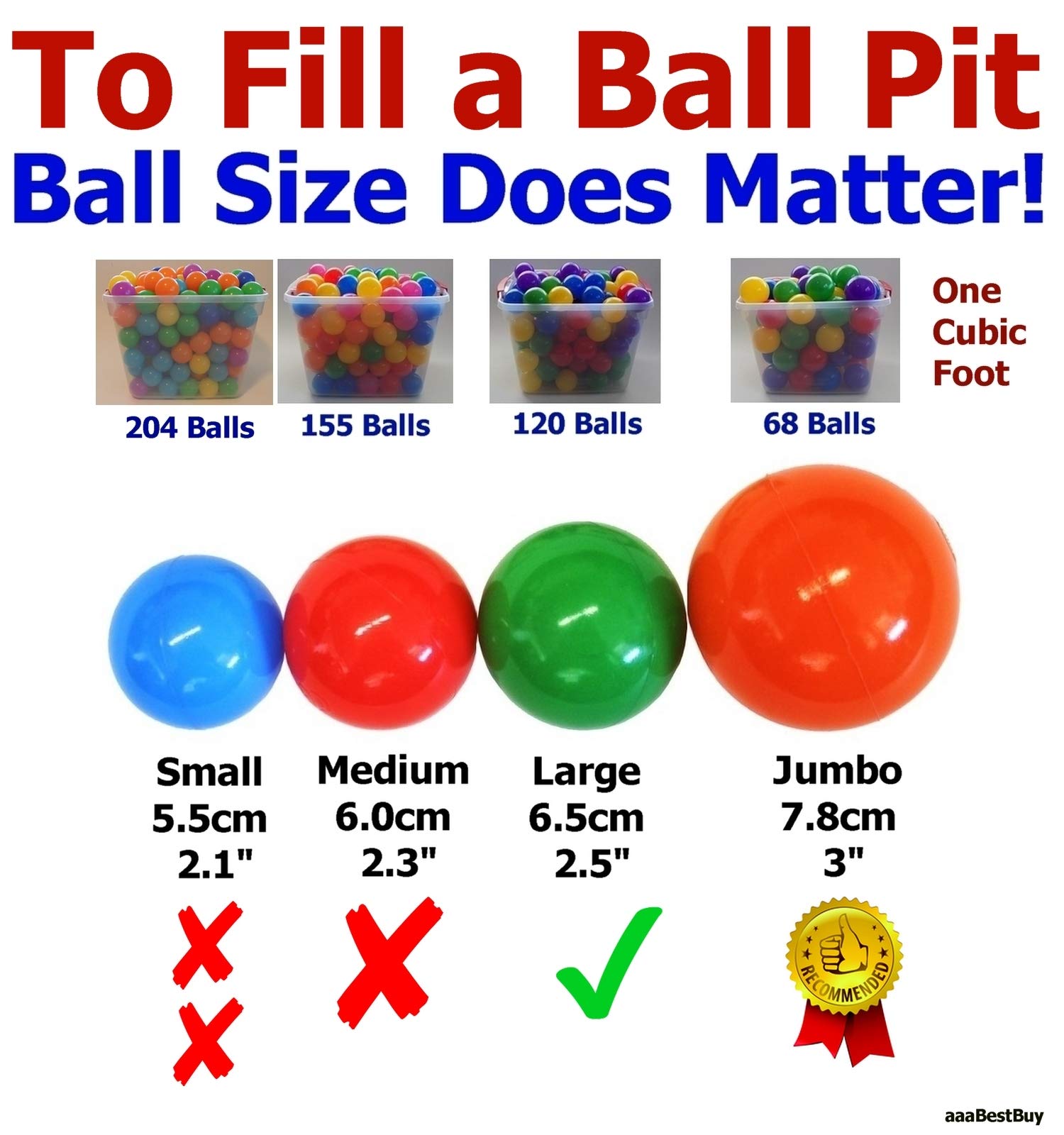 Pack of 400 Black (Pitch-Black) Jumbo 3" Heavy Duty Commercial Grade Ball Pit Balls for Business Use