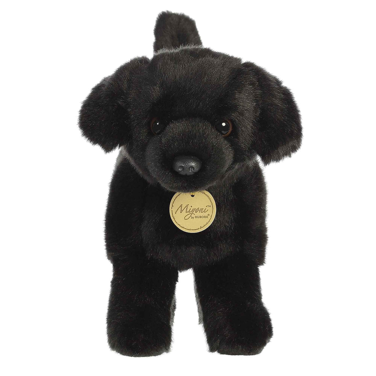 Aurora Miyoni 9.5" Black Labrador Realistic Stuffed Animal