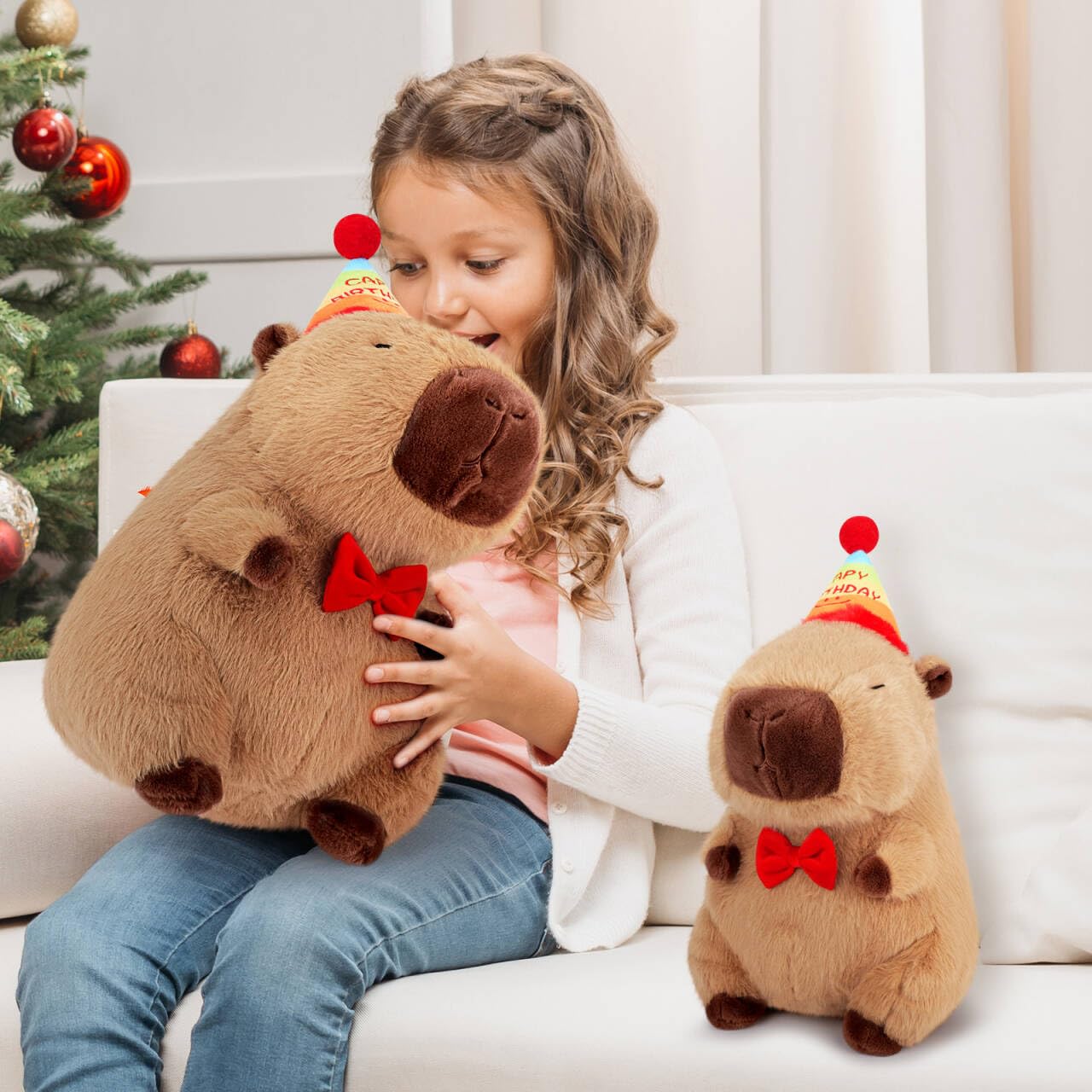 Achwishap Capybara Plush,Happy Birthday Capybara Stuffed Animal,Cute Plushies Capybaras Plush Toys,Kawaii Plushie Stuffed Toy with Birthday Hat