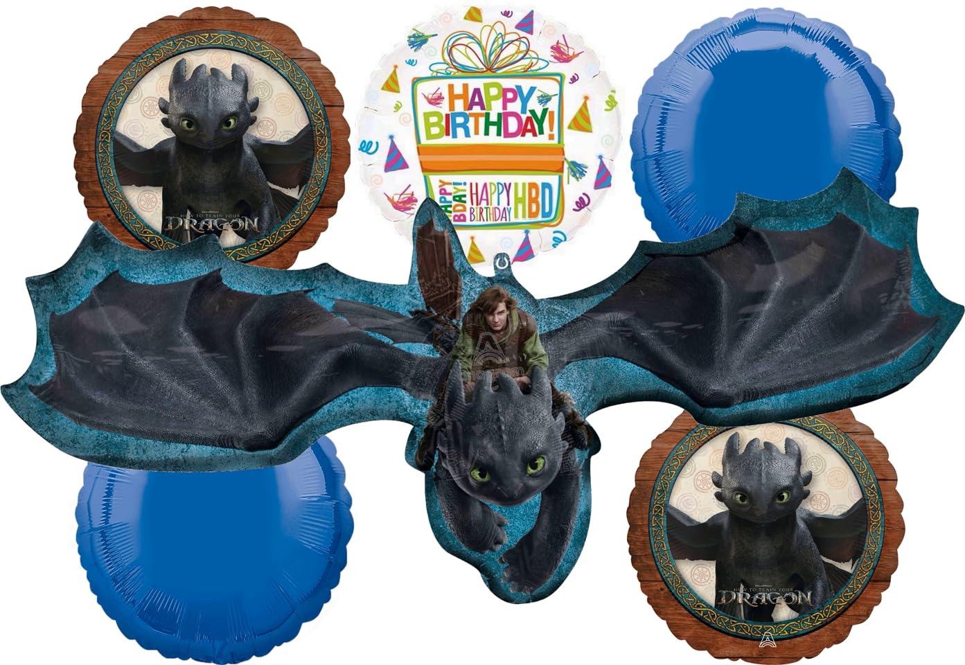 Hiccup and Toothless Birthday Party Supplies 6 pc Balloons Decorations