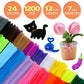 GAGANIU 1200pcs Craft Pipe Cleaners, 24 Colors Chenille Stems with Flowers Manual for Crafts - 12 inch x 6mm Craft Supplies for DIY Projects, Art