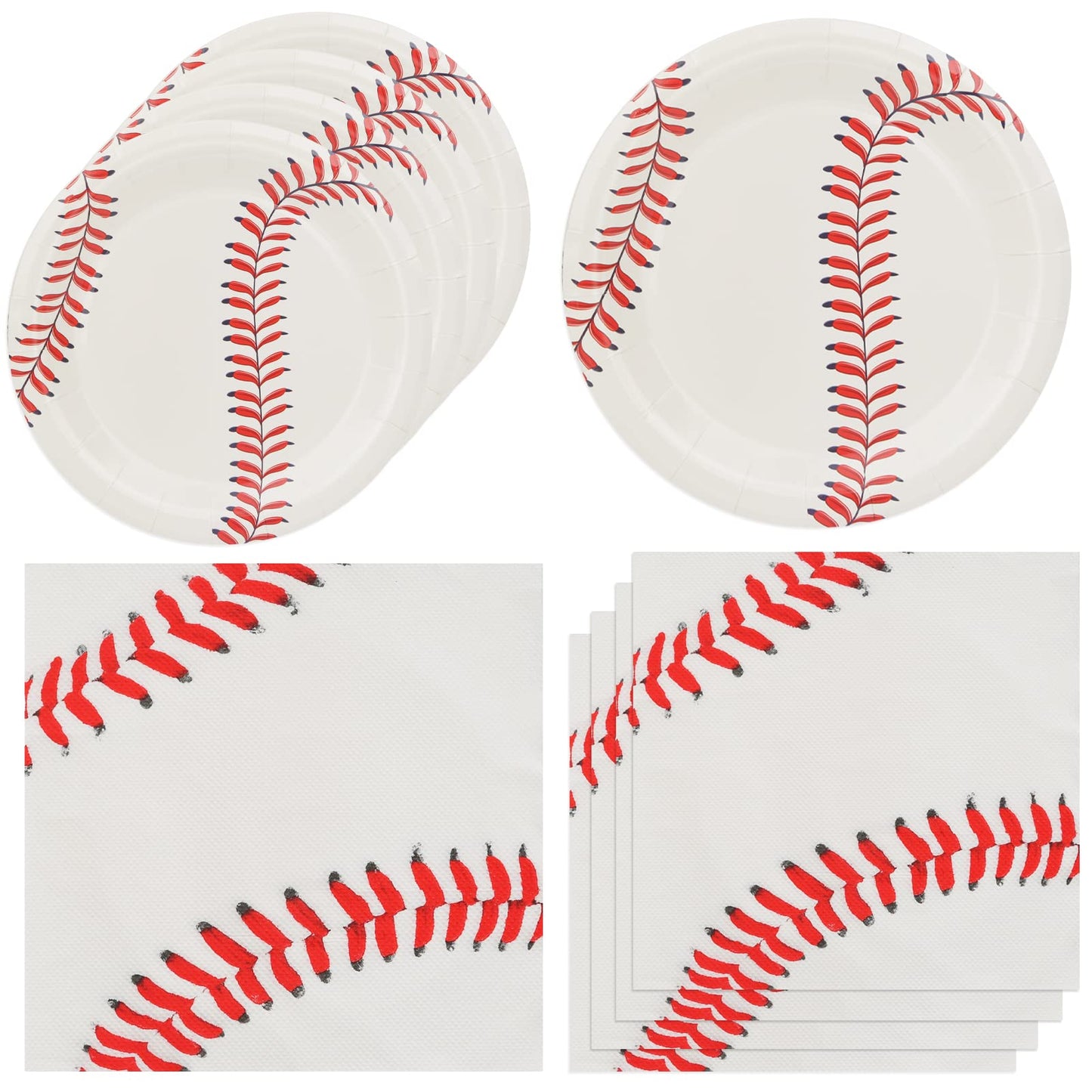 SNIMICS 40PCS Baseball Party Decorations,Baseball Plates,Baseball Napkins for Baseball Birthday Party Supplies Baseball Fans Boys Baby