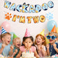ESKOMIO 2nd Birthday Party Banner Blue Dog Birthday Themed Party Decoration Supplies Banner for Boys and Girls