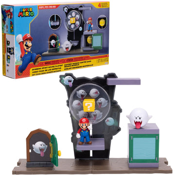 Super Mario Spinning Spirit House Playset with 2.5"-Inch Mario Action Figure, Boo, and Accessories