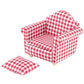 SXFSE Dollhouse Sofa Arm Chair, 1:12 Scale Wooden Dollhouse Miniature Funiture Decor Couch with Pillow