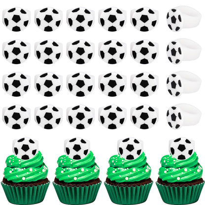 30pcs Soccer Cupcake Toppers Sports Cupcake Toppers Picks for Kids Baby Shower Sport Theme Party Decorations Supplies(Soccer)