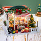 Miniature House Kit for Adult and Teens, Christmas Candy House Building Kit for Family and Friends, Mini Wooden Dollhouse Kit for Halloween Christmas