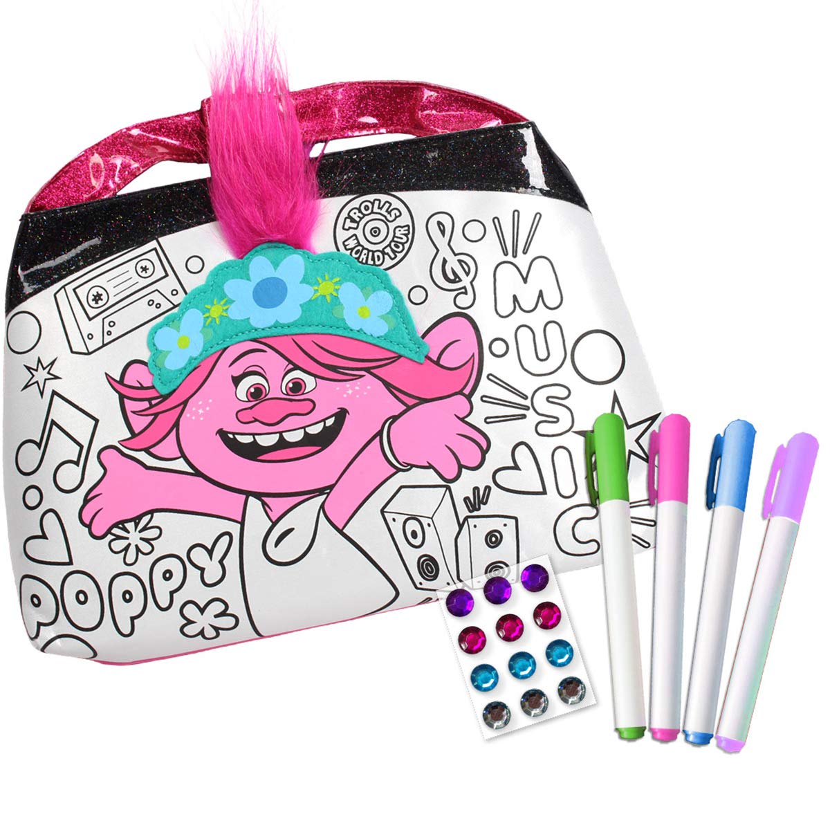 Tara Toy Trolls Color N Style Purse, Multicolor