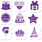 WINPOGEE 9PCS Purple Silver Happy Birthday Decorations Honeycomb Centerpieces for Women Men