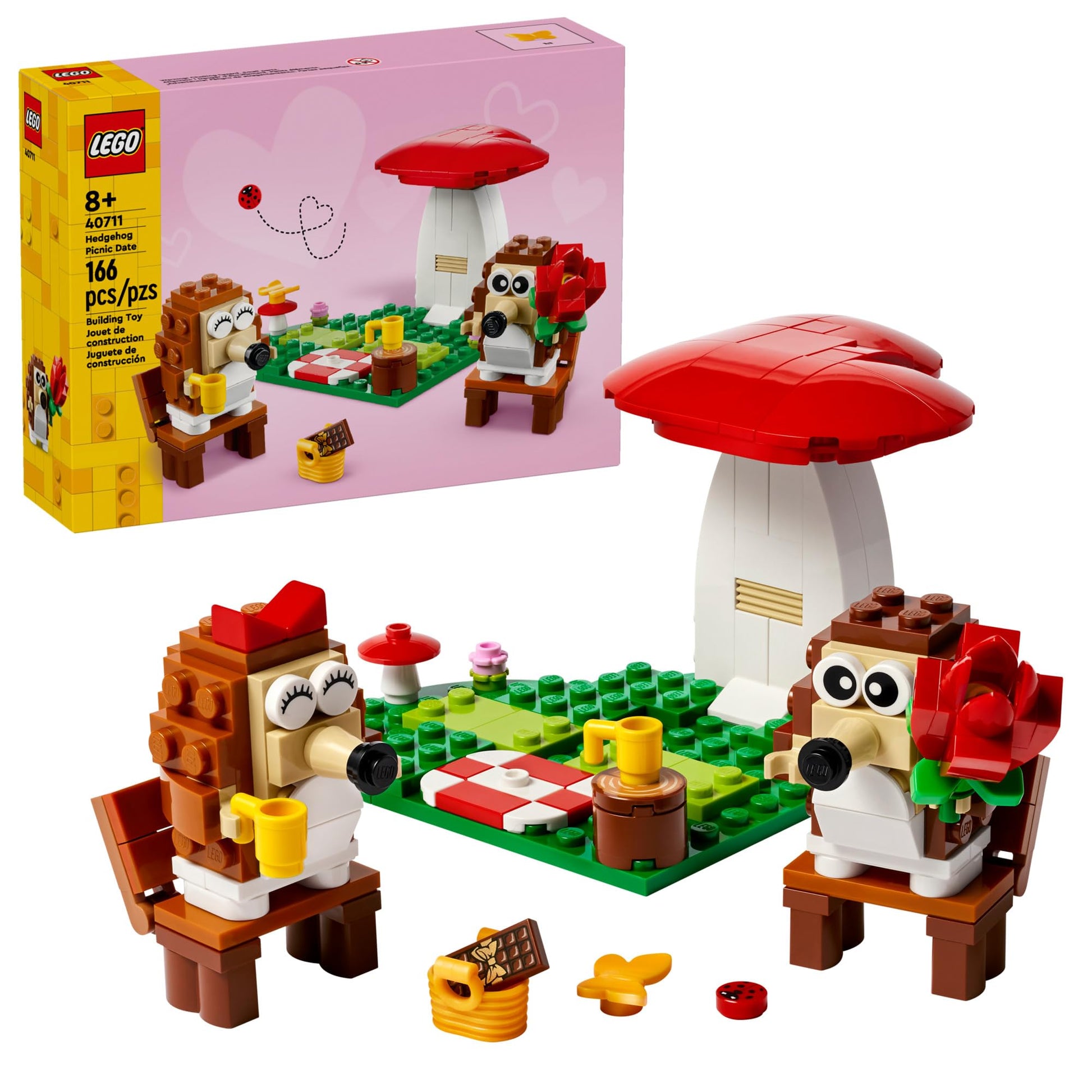 LEGO Hedgehog Picnic Date Building Toy - Animal Figures and Playset for Kids, Boys and Girls, Ages 8+ - Gift for Her and Him - with 2 Hedgehog Toys