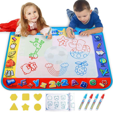 Alago Aqua Coloring Mat,Kids Toys Large Water Painting Mat,Toddlers Doodle Pad with 4 Colors,Gifts for Girls Boys Age 3 4 5+ Years Old,4 Pens,Drawing