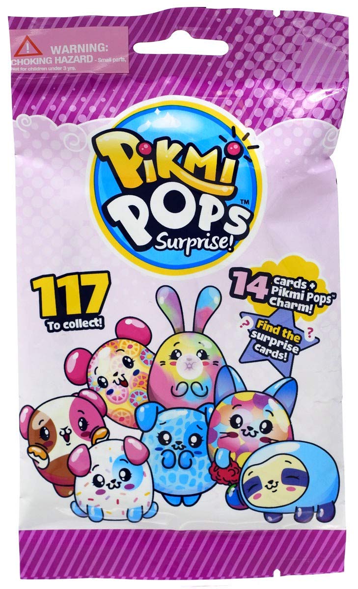 Pikmi Pops Surprise! Trading Cards 14 Cards per Pack and 1 Charm Bundle of 8 Packs