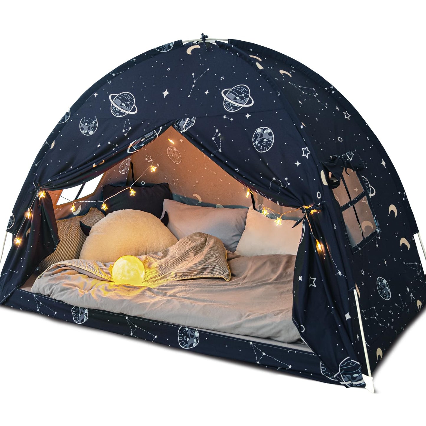 Twin Bed Tent Canopy, Space Galaxy Kids Indoor Sleep Tents