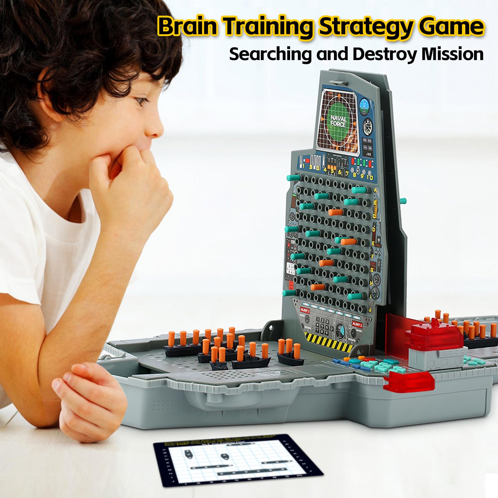 LEVEROAM Talking Sea Battle Board Game with Light and Sound Effects, Electronic Naval Battle Strategy Game with 200 Preset Ships Layout, Logicality