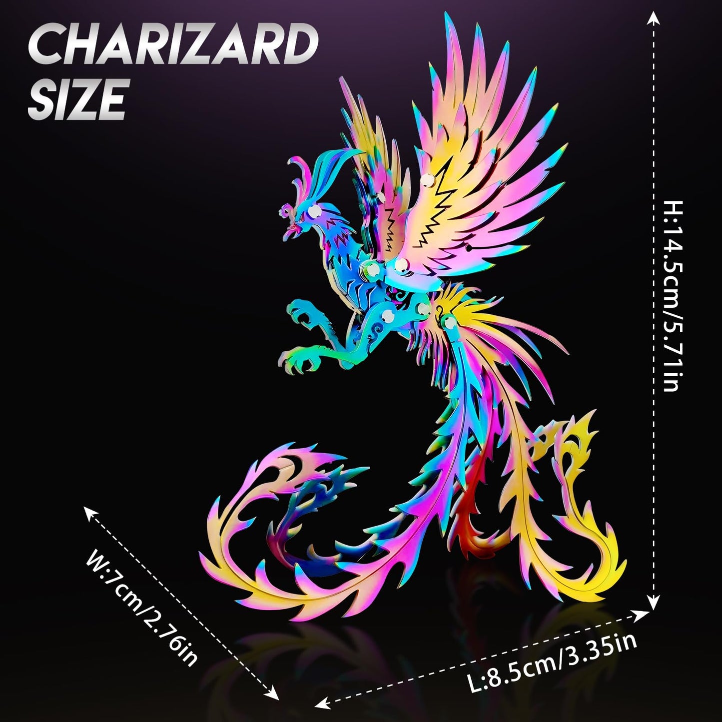 3D Metal Model Kits, Mechanical Undead Bird Seven Colorful 3D Metal Puzzle,Steel Mythology Animal Series DIY Brain Teasers Simple 3D Puzzles Home