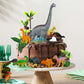 GLAHORSE 26 PCS Dinosaur Cake Toppers With Dinosaur Eggs, Leaves, Trees - Cake Decorations For Kids Birthday Party