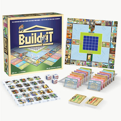 Build-iT Step By Step Board Game. Exciting House Construction Strategy Board Game for Family and Friends