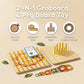 Wooden Geoboard with Stackable Pegs - 2 in 1 Montessori Peg Board Toy with 68Pcs Wood Pegs for 3 4 5 6 Year Old Kids - Fine Motor STEM Building Set