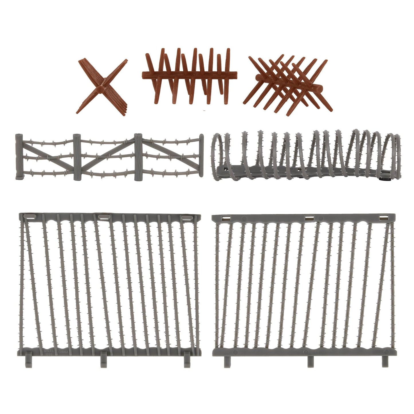 BMC CTS Concertina Barbed Wire Fence Barricade - 18pc Plastic Army Men Accessory