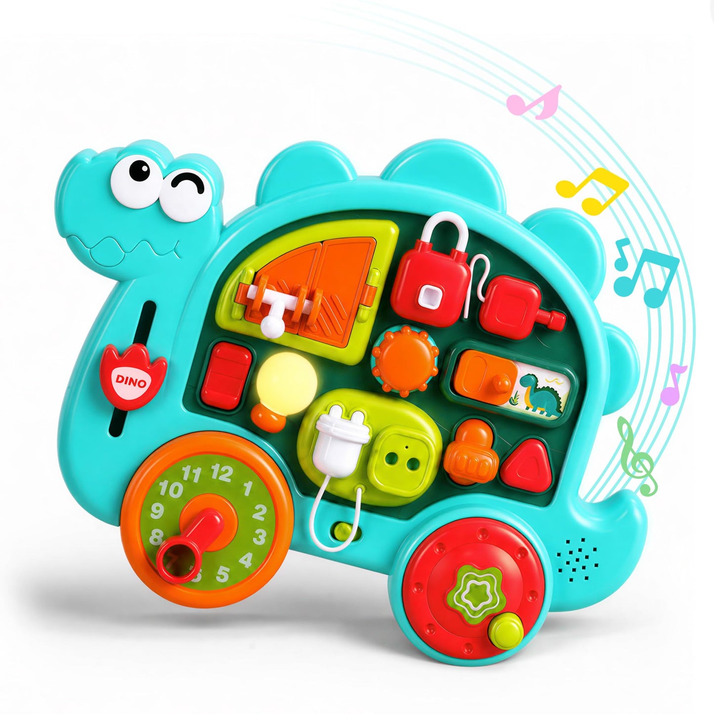 iPlay, iLearn Dinosaur Busy Board Montessori Toy for Toddlers Age 1-3, 2-4