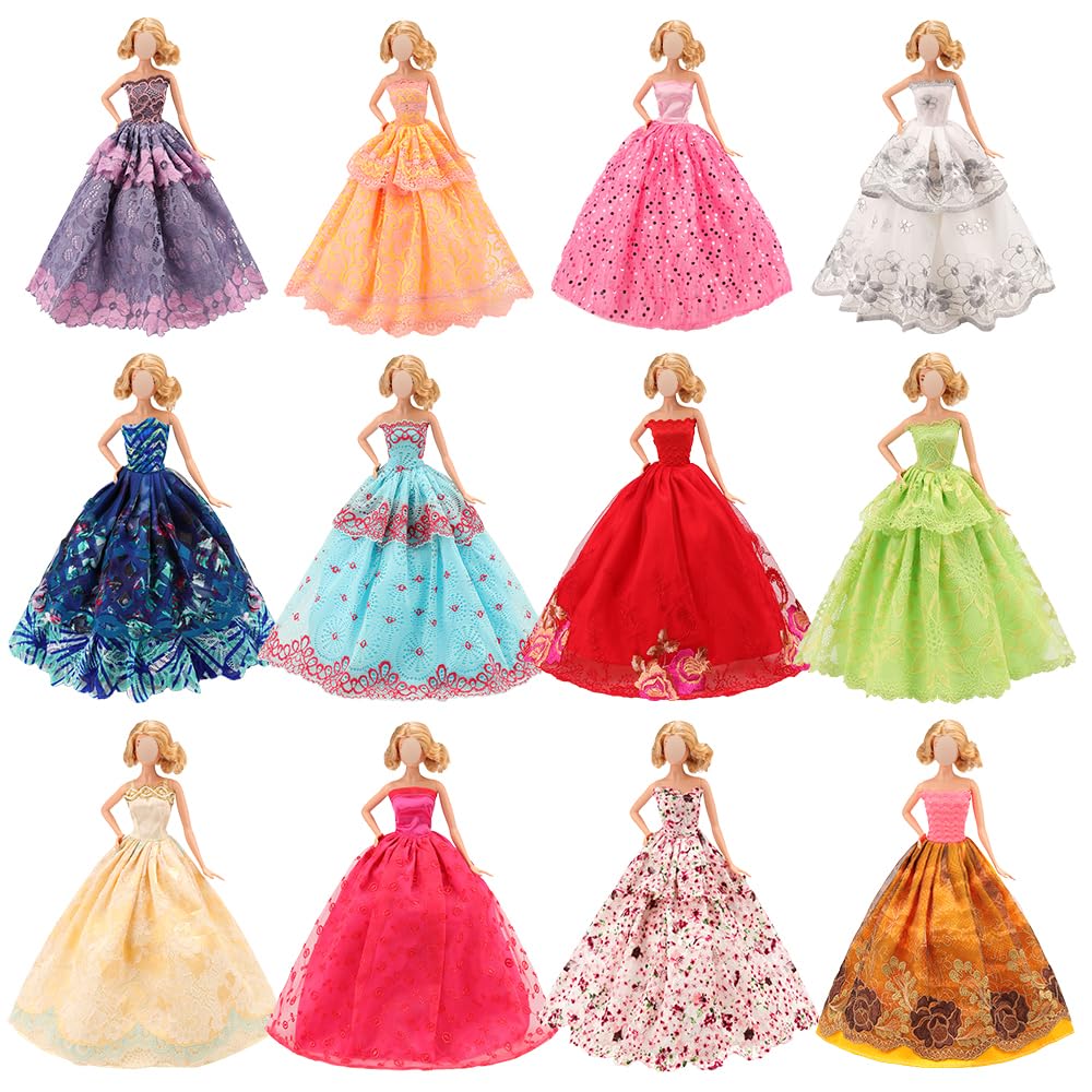 BARWA 5 Pcs Handmade Doll Clothes Wedding Gowns Party Dresses for 11.5 inch Dolls