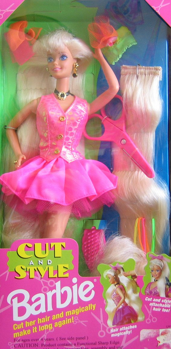 Cut and Style BARBIE Doll w Attachable Hair (1994)