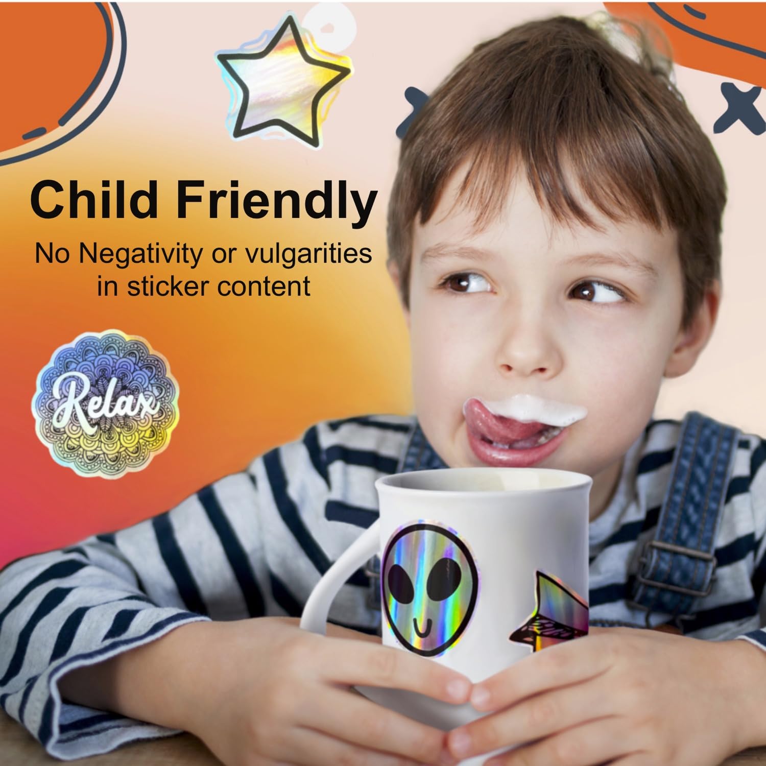 120PCS Rainbow Holographic Sticker Pack for Kids Teens - Waterproof Vinyl Cute Stickers for Water Bottles, Laptop, Skateboard, Phone, Journal