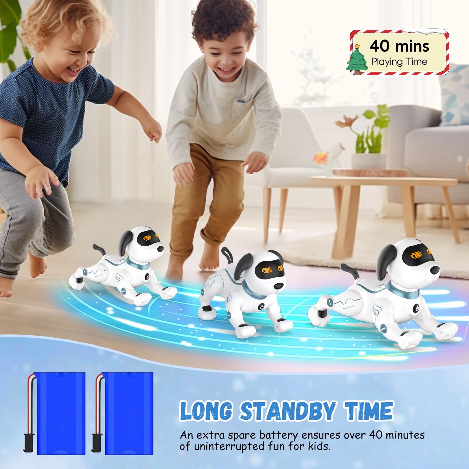 HBUDS Robot Dog Toys for Kids, Remote Control Stunt Programmable Robot Puppy Toy Dog Interactive with Commands Sing, Dance, Bark, Walk Electronic Pet