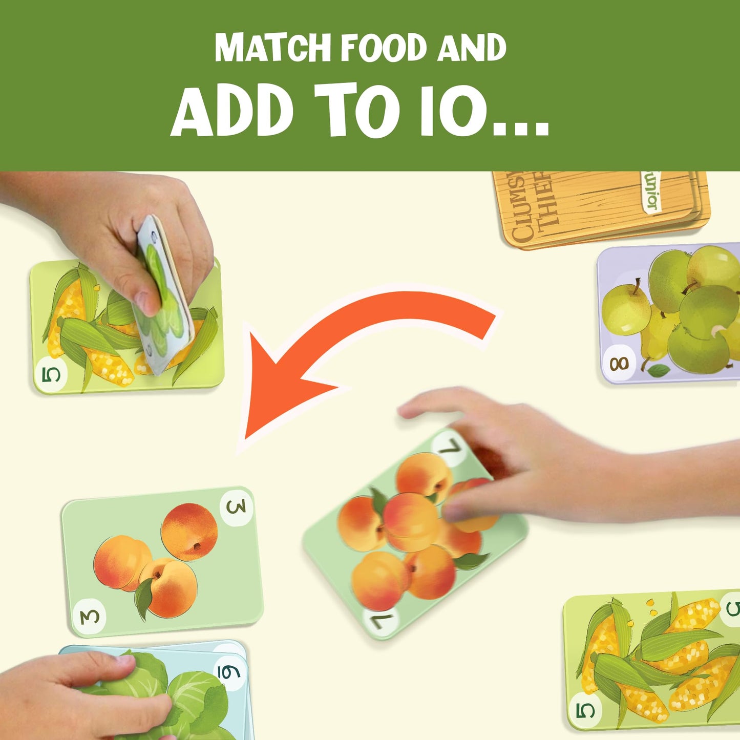 Melon Rind Clumsy Thief Junior Math Card Game, Adding to 10 Fun for Kids Ages 5-7+, Award-Winning Family Game for 2-4 Players, Educational to Develop