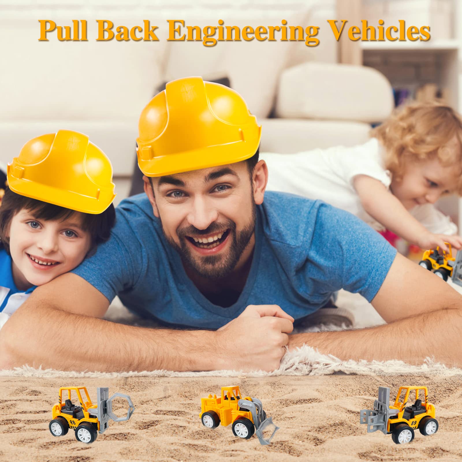 Juuxncgv 24PCS Mini Construction Vehicles,Play Figure Vehicles,Pull Back Engineering Vehicles,Toy Figure Construction Vehicles,Small Construction Toys