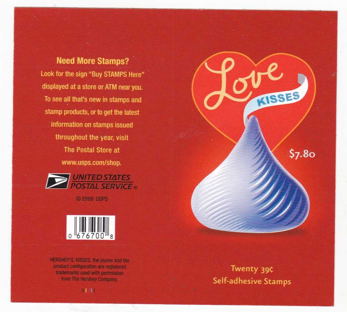 With Love and Kisses Collectible Stamp Sheet Collectible Stamp Sheet Scott 4122a