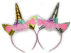 Risshine 2Pcs Unicorn Horn Headbands Flowers Cat Ear HeadBands for Birthday Party, Christmas,Halloween,Photo Props, Unicorn Themed Party Decoration