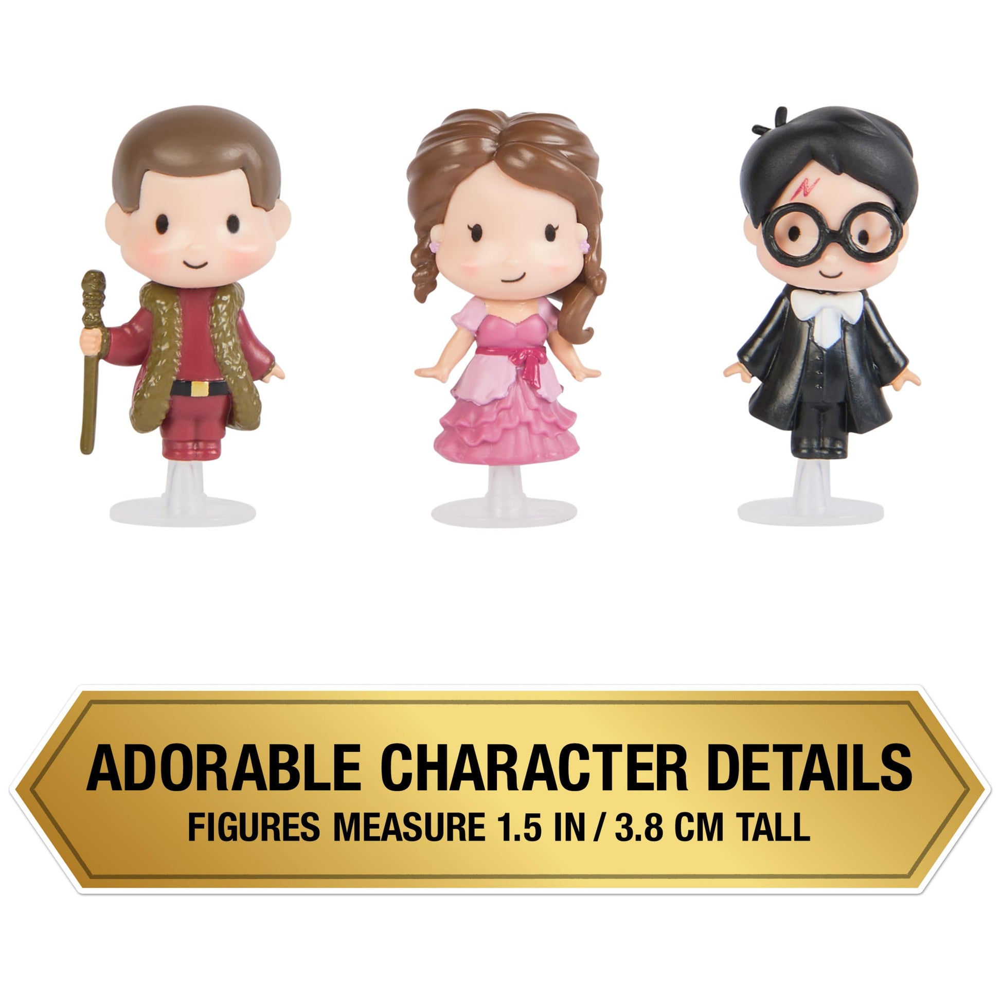 Wizarding World Harry Potter, Micro Magical Moments Year 4 Figure Set with Harry, Hermione, Viktor Krum & Display Case, Kids Toys for Ages 6 and up