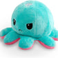 TeeTurtle Reversible Octopus Plushie 4-Inch Pink + Aqua Two-Sided Flip Plush Toy with Embroidered Details - Cute Mini Collectible Plush for Kids