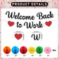 Welcome Back Decorations for Office Welcome Back to Work Decorations with Black Glitter Banner Circle Dots Garland Hanging Swirls Pom Poms Welcome