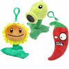 BASHERISE 3 PCS PVZ Plant Plush Zombies Keychain Sets Toys Stuffed Soft PVZ Figure Doll Sunflower, Green Pea, Red Pepper Pendant, Great Gift