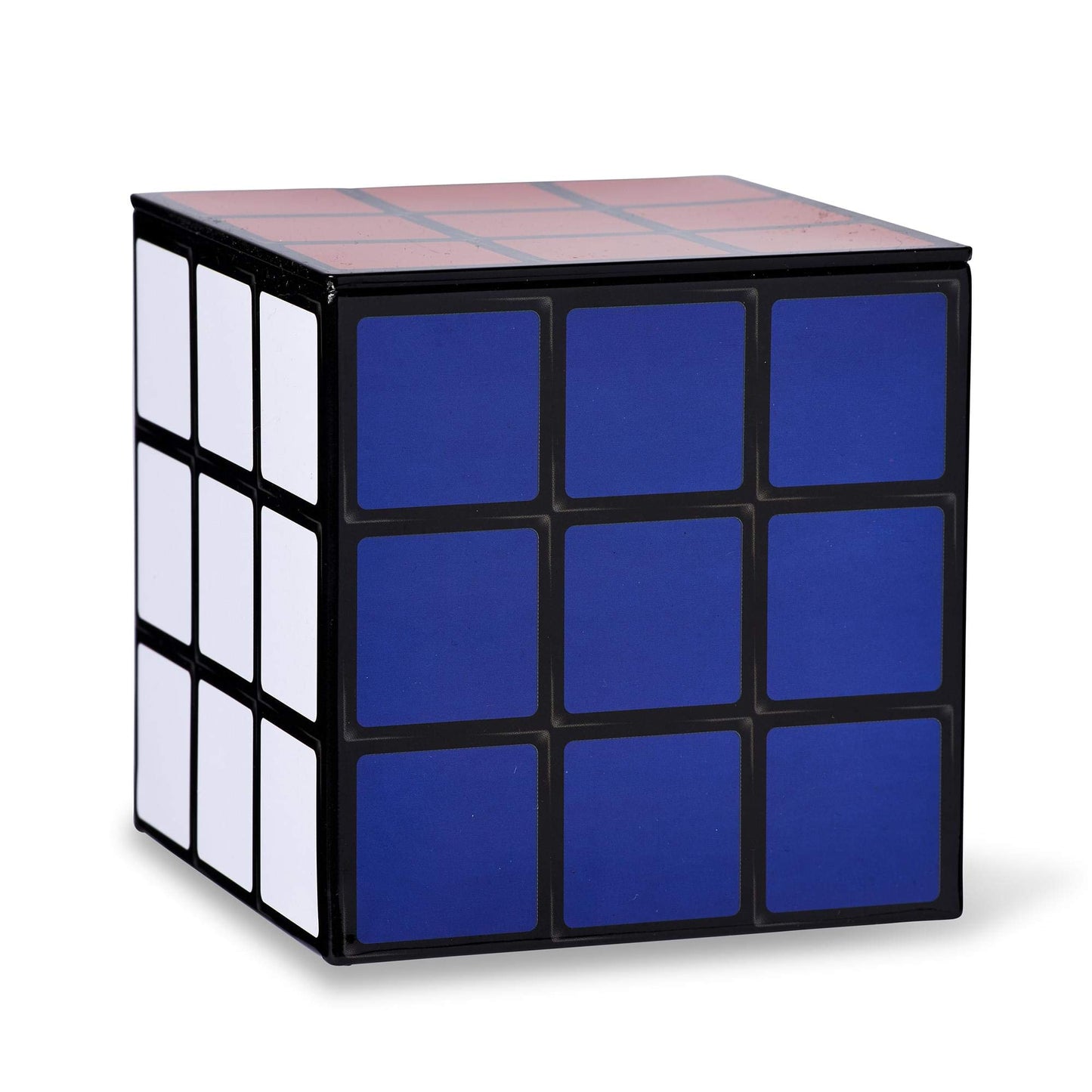 Puzzle Cube Tin Storage Box - 4x4-Inch Novelty Stash Container With Pop Top Lid - Decorative Organizer Holder Cube - Kitchen Bedroom Office Decor