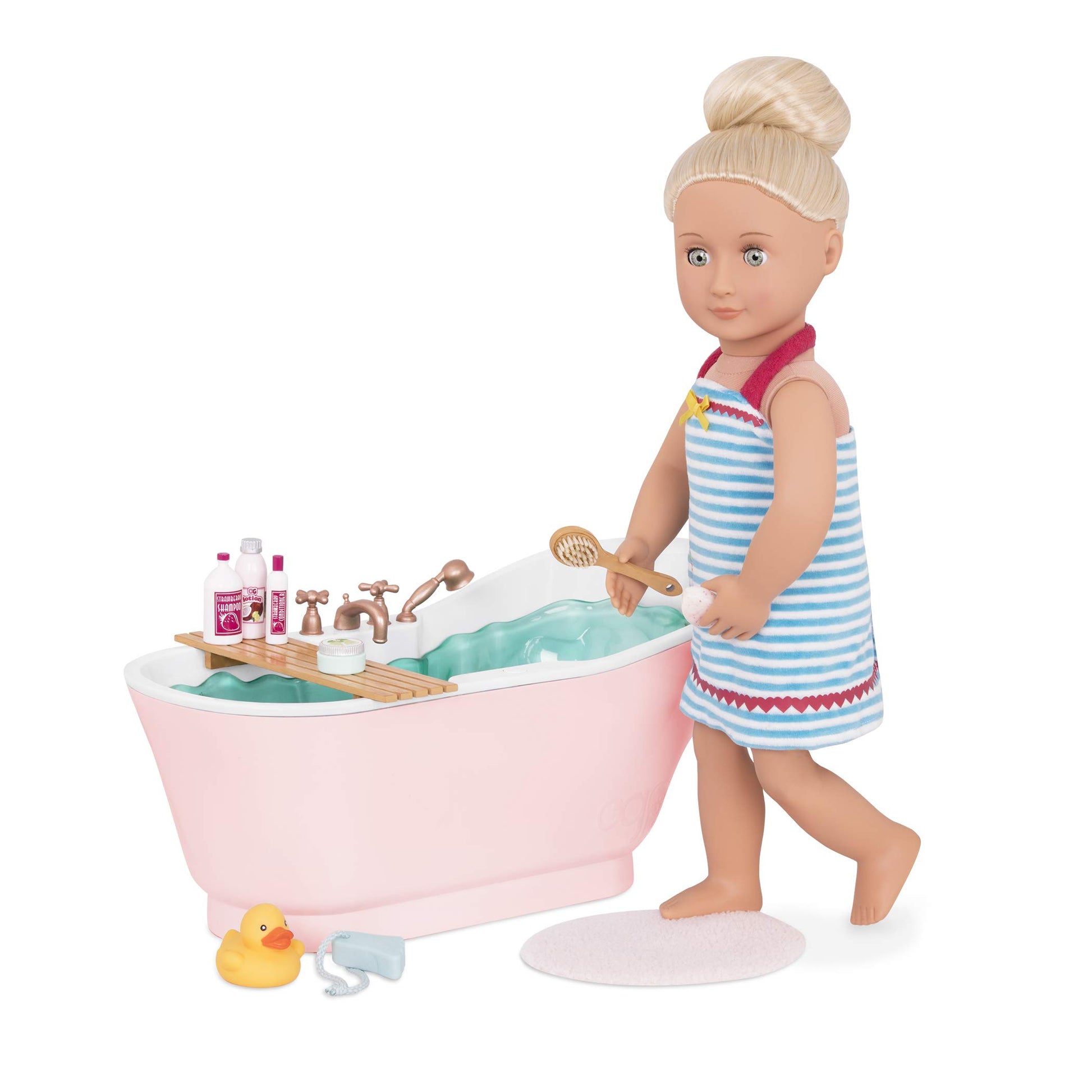 Our Generation - Bath & Bubbles Set - 18-Inch Doll Accessories - Bathtub Set - Water Sounds - Pretend Play - Toy for Kids 3 Years +