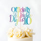 Sleyberoy Rainbow Gradient Glitter Officially Double Digits 10 Cake Topper