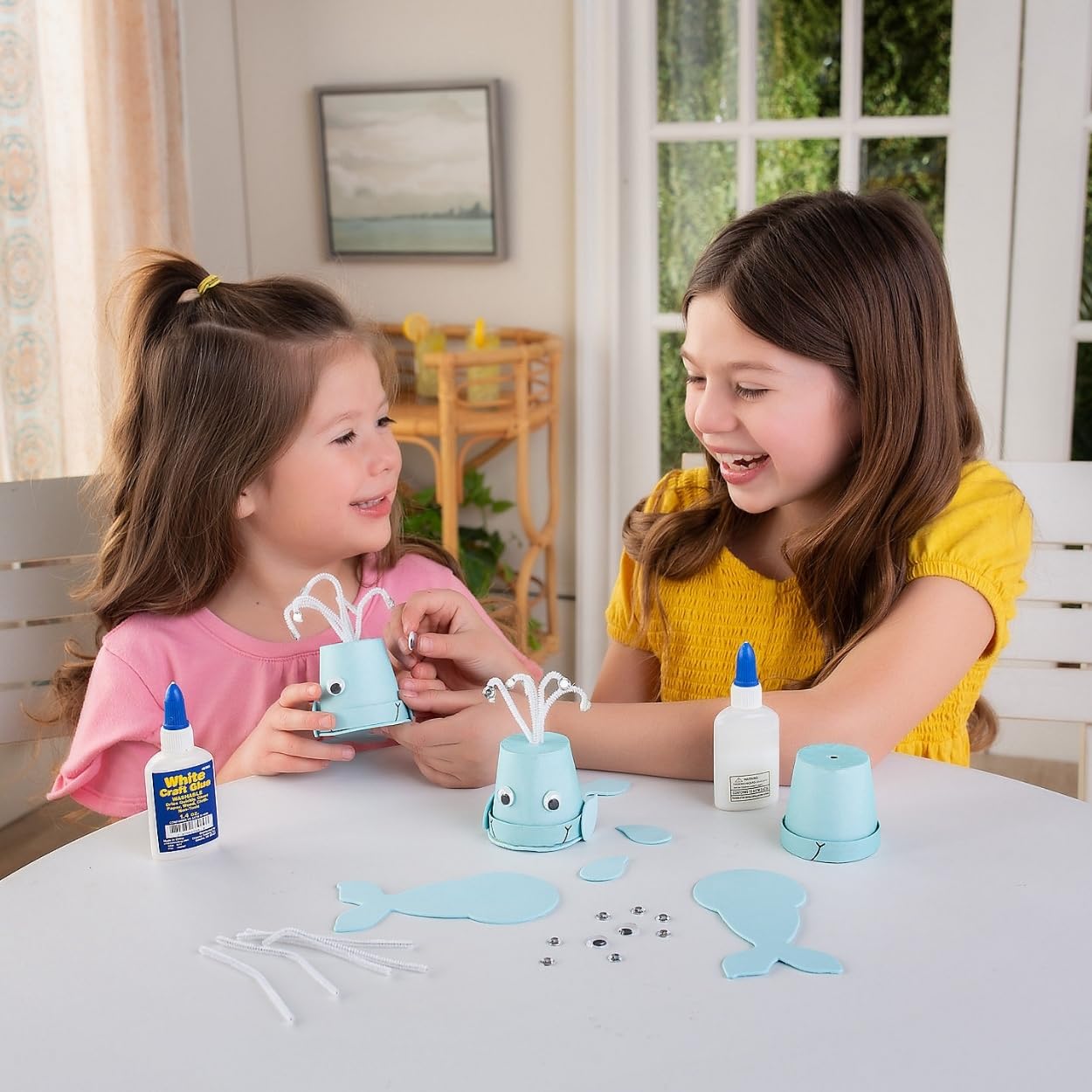 Fun Express VBS Supplies - Flowerpot Whale Craft kit Makes 12 - Vacation Bible School Supplies Decorations - Sunday School Crafts - Jonah
