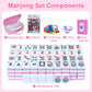 American Mahjong Tile Set with Portable Handbag - 166 Premium Tiles & Complete Accessories, 3 Dice, Chips, Wind Indicator & Full-Color Rulebook