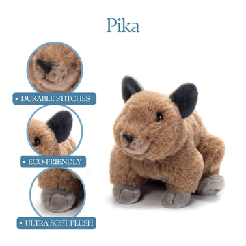 The Petting Zoo Pika Stuffed Animal Plushie, Gifts for Kids, Wild Onez Wildlife Animals, Pika Plush Toy, 9 inches