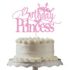 Dcokska Birthday Princess Cake Topper, Pink, Glitter Crown-