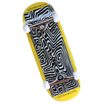NOAHWOOD 2025 15s PRO Fingerboard Complete (5-Layer Colour Maple Wooden Pro Concave 35 x 98mm Handmade Deck + 34mm Prince 3G Silver Truck + Crown