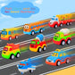 Forty4 9 Pack Cars Toys for 2 3 4 5 Years Old Toddlers Boys & Girls Gift, Big Transport Truck with 8 Small Cute Pull Back Trucks, Carrier Truck