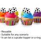 30pcs Soccer Cupcake Toppers Sports Cupcake Toppers Picks for Kids Baby Shower Sport Theme Party Decorations Supplies(Soccer)