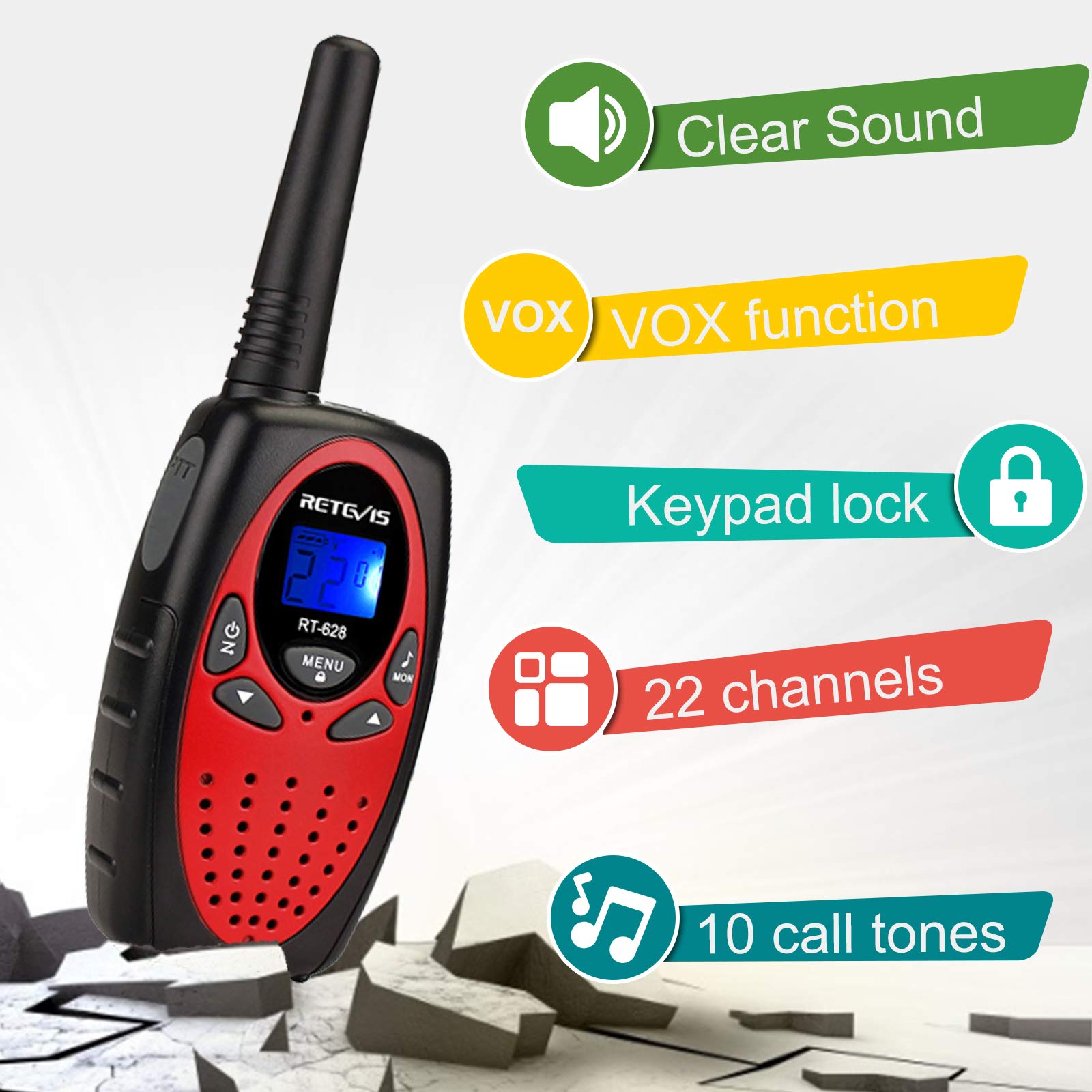 Retevis RT628 Walkie Talkies for Kids, Toys for 6-12 Year Old Girls Boys