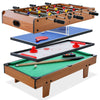 Goplus 4 in 1 Multi Game Table, Combination Game Table Set with Pool Billiards, Air Hockey, Foosball, Table Tennis, Stackable Combo Tabletops