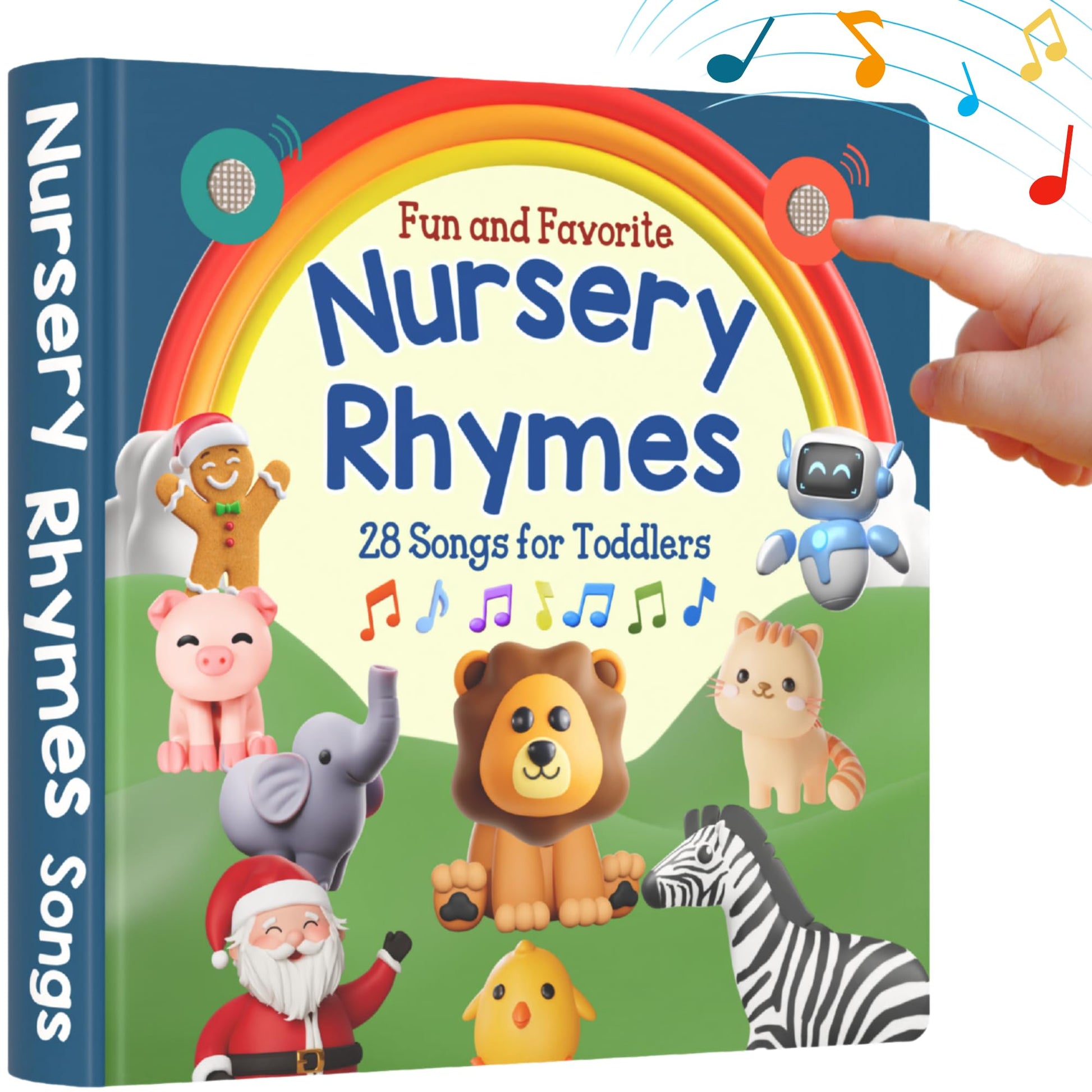 LEARNING BUGS Fun Favorite Nursery Rhymes - Sing Along with 28 Nursery Rhymes, Musical Books for Toddlers, 28-Button Music Book, Musical Toys